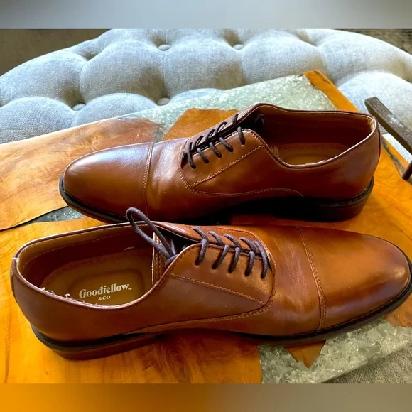 Goodfellow & Co Tan Leather Lace-Up Oxfords with Black Laces black oxfords - TikTok Shop main image 3